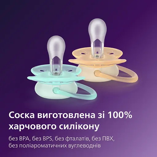 Пустушка Philips Avent Ultra Soft 0-6 міс. 2 шт. жовта з бірюзовим (SCF091/41) - фото 3
