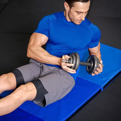 Мат гімнастичний Gymtek твердий 5 см темно-синій - фото 8