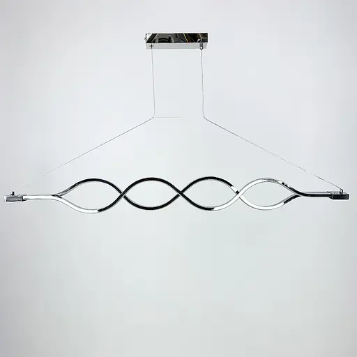 Сучасна срібна люстра Waterlines у двох розмірах Line.F Довжина 100 см - фото 1