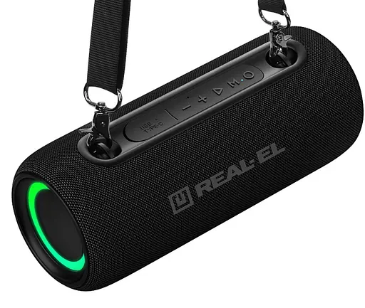 Портативна колонка Real-El RX725 15W Bluetooth TWS, RGB, Black - фото 5