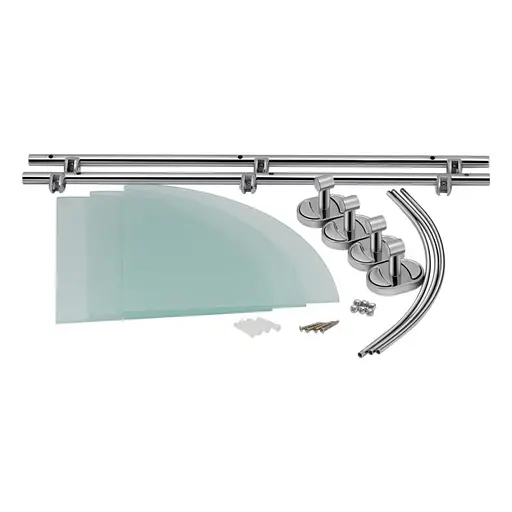 Полка стеклянная угловая 3-х ярусная Lidz (CRG)-114.10.03 - фото 3