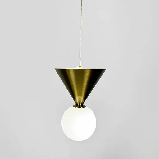 Латунный светильник с конусным дизайном и белым плафоном | Line F | Ст. MJ350/1 AB - фото 5