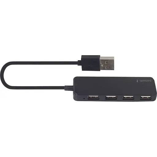 USB-хаб Gembird 4 порта USB 2.0 UHB-U2P4-06, пластик, черный (UHB-U2P4-06) - фото 2