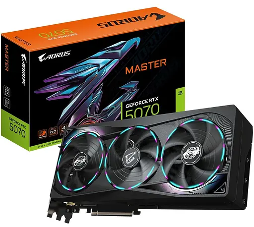 Видеокарта Gigabyte RTX 5070 12GB AORUS MASTER (GV-N5070AORUS M-12GD) (GDDR7, 192 bit, PCI-E v5.0 x16) - фото 10