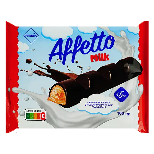 Батончик Premia Affetto вафельный с молочной начинкой 100 г