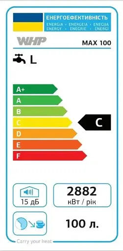 Бойлер электрический накопительный водонагреватель WHP Max 100 л 2 кВт - фото 6