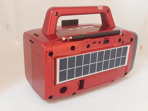 Радіоприймач на сонячній батареї + ліхтар EPE FP-28-S (USB + microUSB + Bluetooth) Червоний - фото 2