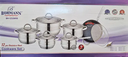 Набор кастрюль с крышками и сковородой Bohmann BH-1232, 12 предметов - фото 4