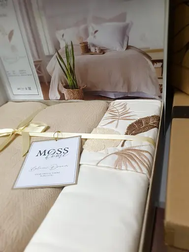 Літня постільна білизна Palm Bej з покривалом 220*240 см Moss Home pbe0051398 - фото 2