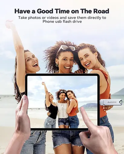 USB флеш-накопичувач 256 ГБ LESOGE Apple MFI USB-накопичувачі, 3 в 1 високошвидкісний USB-флеш-накопичувач - фото 5