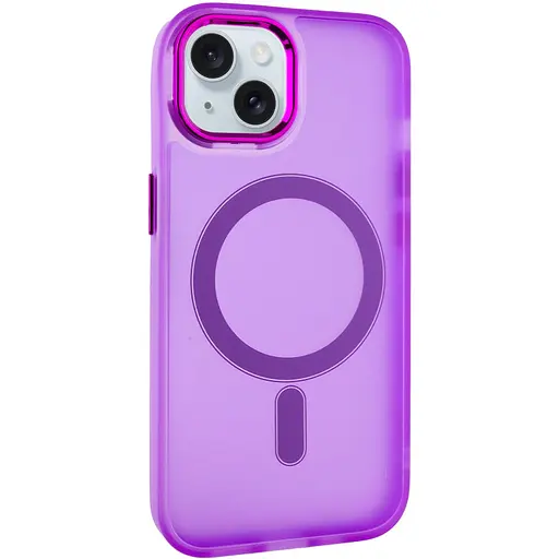 Чехол Epik TPU+PC Lily with MagSafe для Apple iPhone 15, 6.1 Purple - фото 1