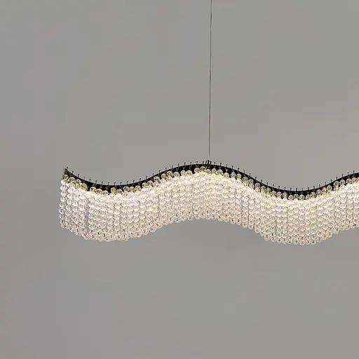Светодиодная волнистая люстра с хрусталиками длиной 80 см Line F | Ст. 33056-L800*600 GD - фото 4