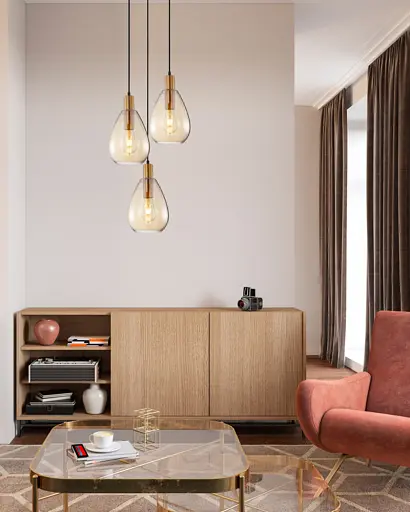 Підвісний світильник, люстра Italux PND-27812-3A-BRO-AMB Zulo E27 1x40W IP20 - фото 2