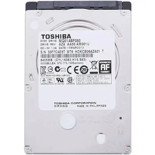 Жесткий диск 2.5 Toshiba 500GB MQ01ABF050 Б/У - фото 1