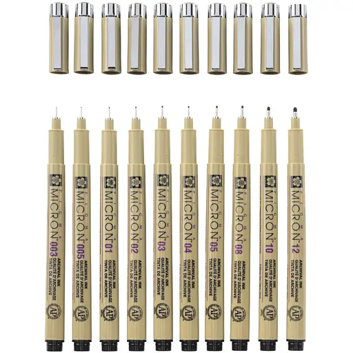 Набір лінерів Pigma Micron 10 шт Чорний Sakura - фото 3