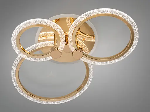 LED люстра з пультом, диммером і кольоровою підсвіткою, 55W, золото - фото 3