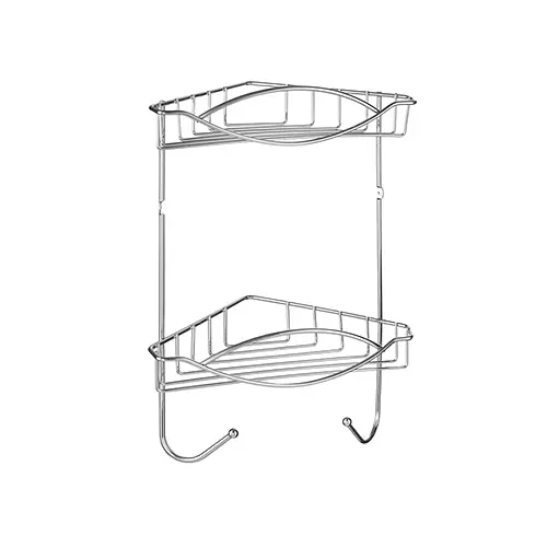 Полиця решітка кутова 2-рівнева з гачками NIAGARA (04113)