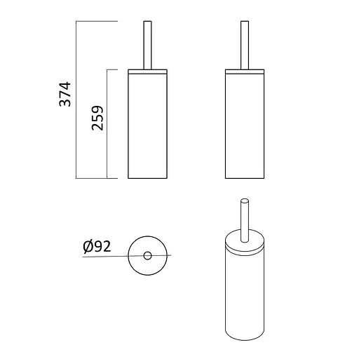 Ершик для унитаза RJ Poznan отдельностоящий, пластик/дерево white RJAC025-02WO, Белый - фото 2