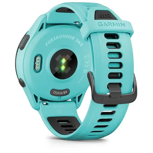 Смарт-часы Garmin Forerunner 265 корпусом цвета аква с черным безелем и черным силиконовым ремешком - фото 3