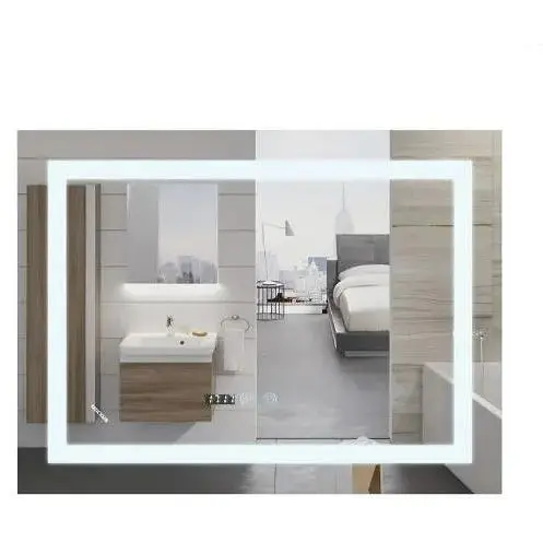 Дзеркало Mixxus WARM MR02-100x80 з LED Touch, Anti-fog, димером, регулюванням яскравості, годинником (MI6935) - фото 1