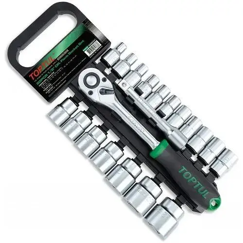 Комплект головок з тріскачкою 1/2, 20 од. 8-32 мм Toptul hoz0007857 - фото 1