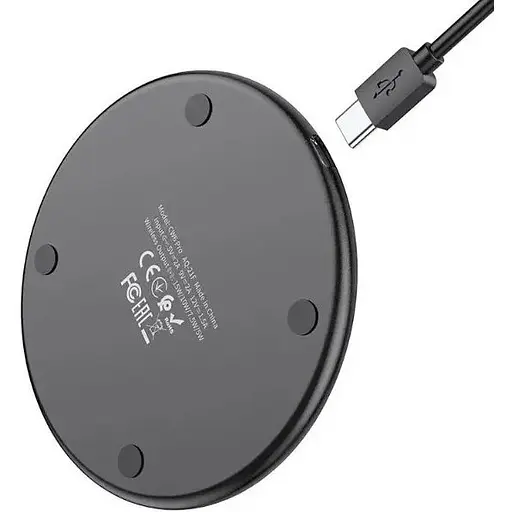 Беспроводная зарядка подставка Hoco CW6 Pro на 15W Type-C 2A черная - фото 6