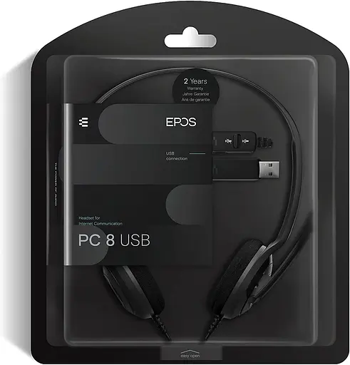 Компьютерная стереогарнитура On-Ear PC 8 Chat, USB, однонаправленный, 2 м, черный Epos teh0013134 - фото 8