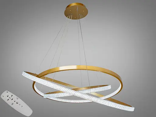 Світлодіодна люстра підвіс з пультом, димером, 165Вт, золото - фото 1