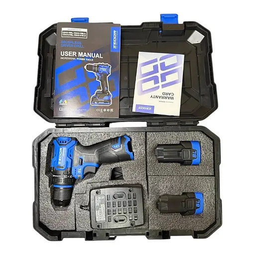 Шуруповерт аккумуляторный бесщеточный Zegor CDAX-16BL/16В/45 Нм/две скорости/2 батареи 16 В 2 Ач/реверс/подсветка/кейс
 - фото 8