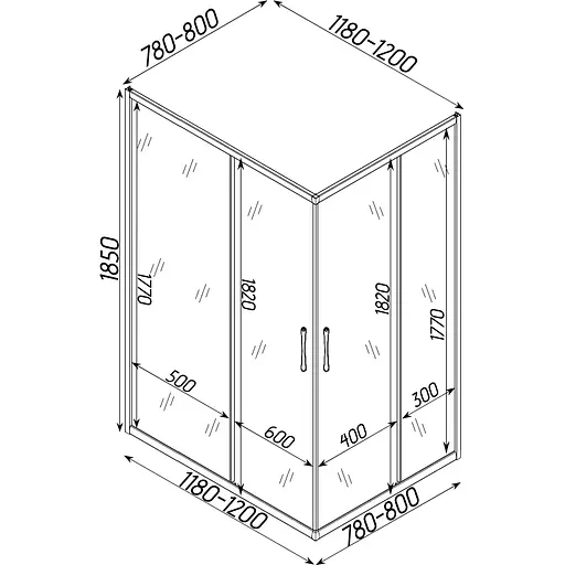 Душевая кабина Bravo прямоугольная без поддона Notec N120FS 1 шт., Универсальная, хром матовый - фото 8