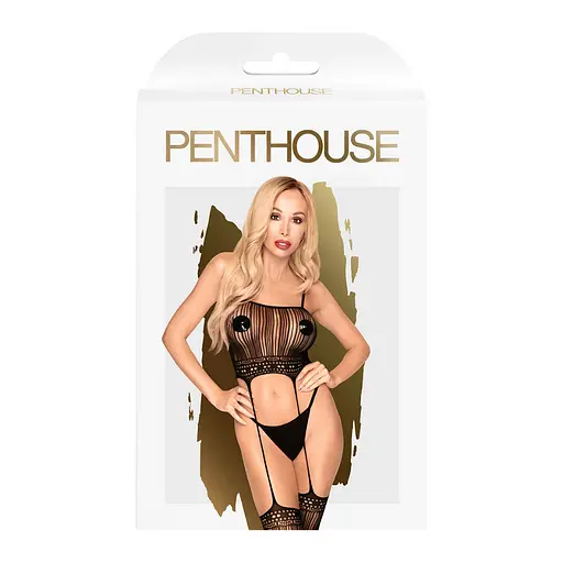 Бодістокінг із панчохами SEX DEALER чорний Penthouse s/l - фото 3
