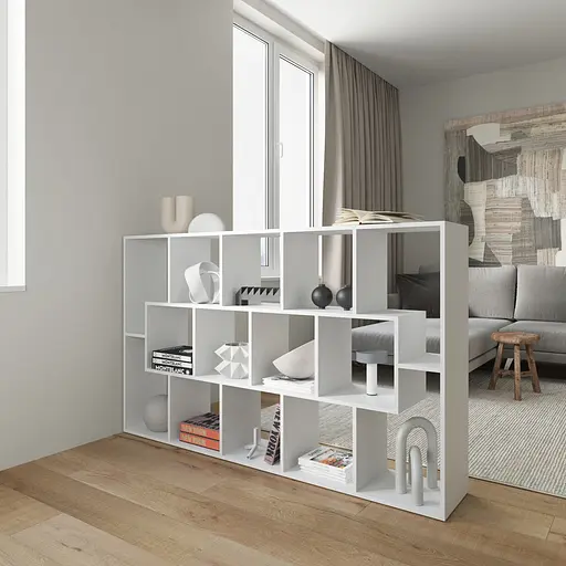 Книжная полка стеллаж Vays M-7 Венге Темный на 14 ячеек ЛДСП 108x29x178 см для дома офиса детской или гостиной - фото 2