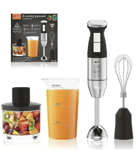 Занурювальний блендер Bitek BT-326 для дому 800Вт Чорний/Сірий - фото 5