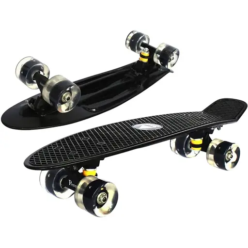 Скейт Пенни Борд A-Toys Penny Board Maraton со светящимися колёсами с декой 55 см черный - фото 4