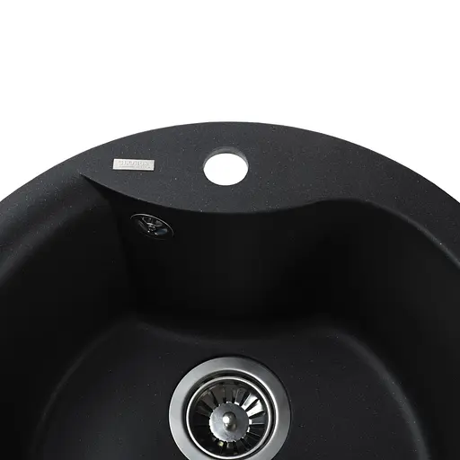 Кухонная мойка гранитная Globus Lux Orta черный металiк 485мм-А0001, Черный - фото 3