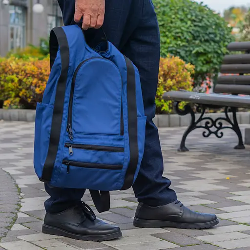 Рюкзак-антивор OOLOO Капля 45х27х14 см, синий 2875 - фото 7