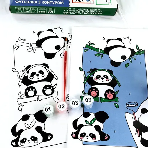 Набір футболка-розмальовка Rosa Talent Funny Рandas бавовна 100% розмір XS - фото 4