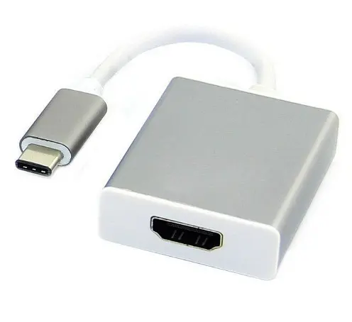 Перехідник USB 3.1 Type-C HDMI F сріблястий - фото 3