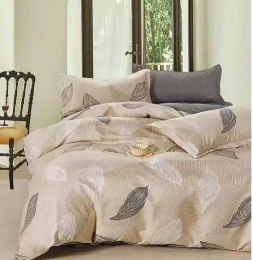 Комплект постельного белья с компаньоном Турция полуторный размер 100% котон Наволочки 70х70 см Діма полутрка Узор перья - фото 1