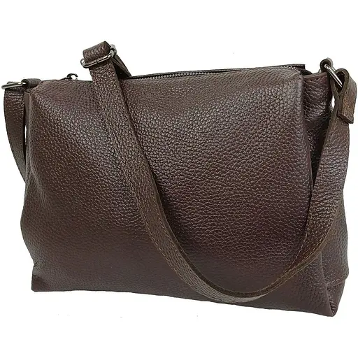 Женская кожаная сумка на плечо Borsacomoda темно-коричневая sum0028720 - фото 1