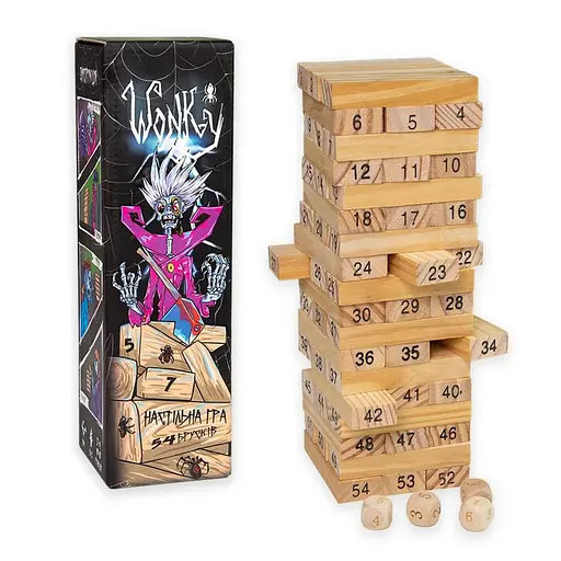 Настільна гра "Wonky" Strateg 30358 дерев'яна, українською мовою - фото 1