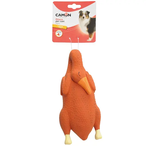 Іграшка для собак Camon качка латексна з пищалкою набита ватою 23.5 см (AH229)