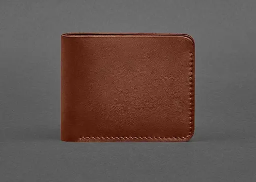 Кожаное портмоне 4.4 (с зажимом) светло-коричневое - фото 1