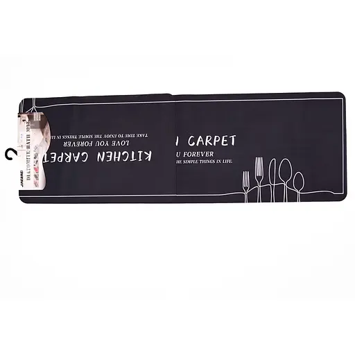 Набір килимків для кухні Yiwu HP-42-14B 116х38 см / 57х38 см 2 шт. чорний  - фото 2