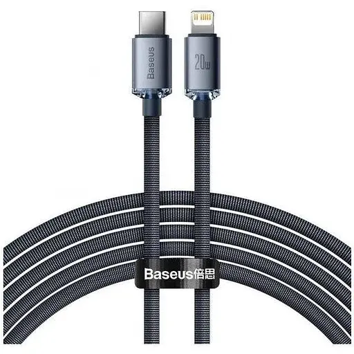 Кабель Baseus Crystal Shine Series Fast Charging Data Cable Type-C to Lightning 20W 2 м Чорний