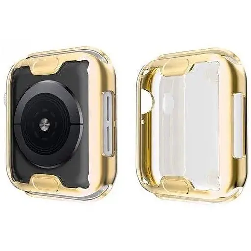 Чехол-накладка DK для Apple Watch 44mm (Series 4 / 5 / 6 / SE1 / SE2) Silicone Face Case (gold) - фото 3