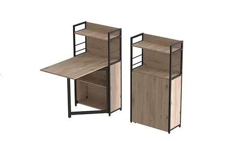 Стіл книжка з етажеркою Практик 1 Ferrum-decor 1200x640x990 Чорний метал ДСП Дуб Сан-Марино 16 мм (FRD-104612)