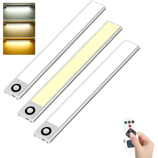 Магнітні світильники для шафи датчик руху 72 світлодіода 3 колірні температури 3 шт.