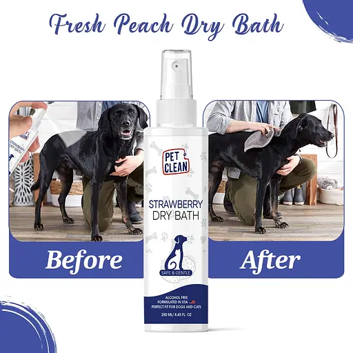 Сухой шампунь Pet Clean Dry Bath Strawberry для домашних животных с ароматом клубники 250 мл - фото 6