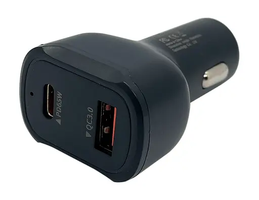 Автомобильное зарядное устройство XON MaxCharge Type-C 65W (1 x PD65) + QC3.0 Black (CM1A1C65WB 3494) - фото 1